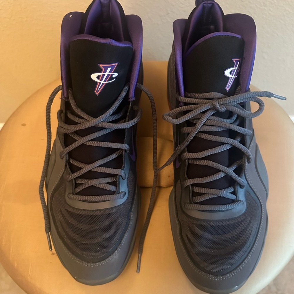 Nike Air Penny V size 12 Gray and Purple High-Top Sneakers